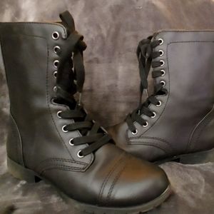 Black combat boots